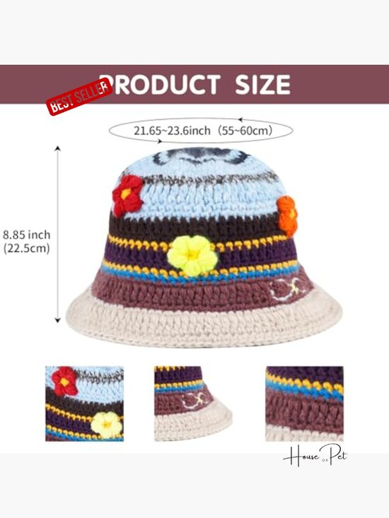 Handmade Crochet Bucket Hat Floppy Beach Hat Foldable Knitted Sun Hat main image 2